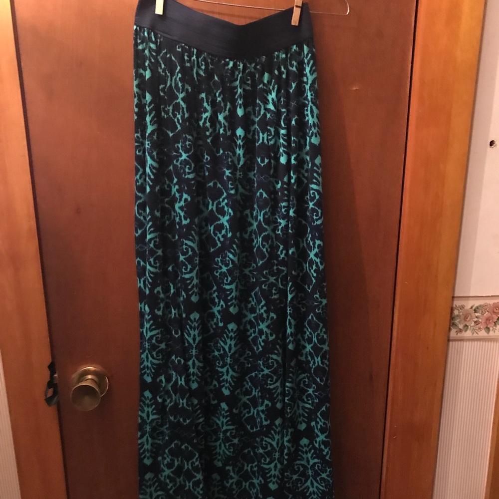 Joe B Blue and Green Maxi Skirt